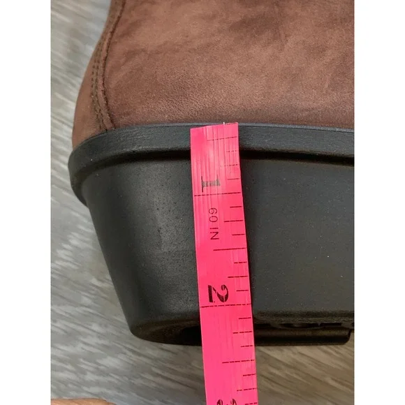 ECCO Women's Boots Hydromax Brown Nubuck Leather Wedge Lace Up Ankle 9-9.5 - Picture 10 of 13